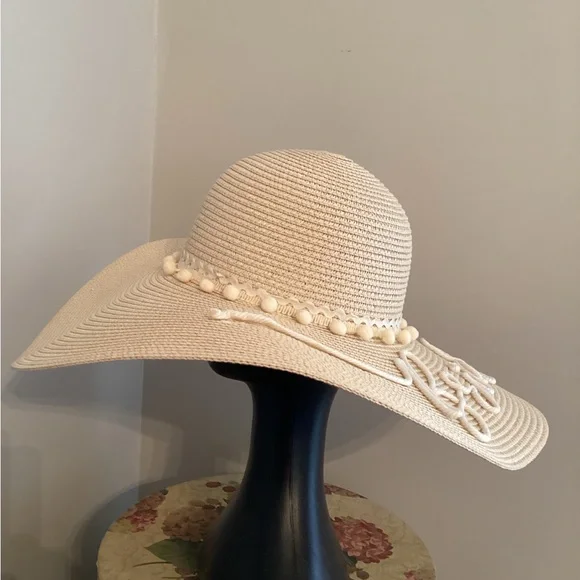 BRIDE Crème Floppy Bride Straw Sun Hat - Picture 2 of 6